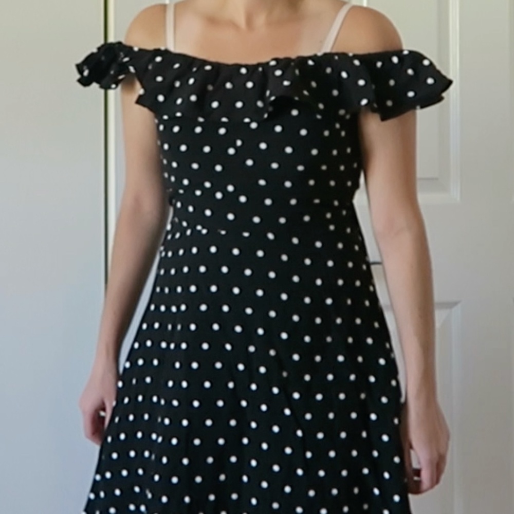 ZARA BLACK & WHITE POLKA DOT DRESS